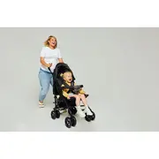 Carucior sport compact, Lionelo, Irma, Spatar reglabil in 4 pozitii, Suport picioare reglabil, Manere rotative, Pliere tip umbrela, 6- 36 luni, Pana la 15 kg, Conform cu EN1888-1:2018, Gri/Negru BYNLO-IRMA_BLACK/DARKGREY