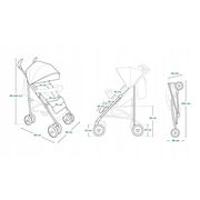 Carucior sport compact, Lionelo, Irma, Spatar reglabil in 4 pozitii, Suport picioare reglabil, Manere rotative, Pliere tip umbrela, 6- 36 luni, Pana la 15 kg, Conform cu EN1888-1:2018, Gri/Negru BYNLO-IRMA_BLACK/DARKGREY