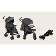 Carucior sport compact, Lionelo, Irma, Spatar reglabil in 4 pozitii, Suport picioare reglabil, Manere rotative, Pliere tip umbrela, 6- 36 luni, Pana la 15 kg, Conform cu EN1888-1:2018, Gri/Negru BYNLO-IRMA_BLACK/DARKGREY
