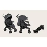 Carucior sport compact, Lionelo, Irma, Spatar reglabil in 4 pozitii, Suport picioare reglabil, Manere rotative, Pliere tip umbrela, 6- 36 luni, Pana la 15 kg, Conform cu EN1888-1:2018, Gri/Negru BYNLO-IRMA_BLACK/DARKGREY