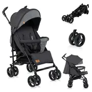 Carucior sport compact, Lionelo, Irma, Spatar reglabil in 4 pozitii, Suport picioare reglabil, Manere rotative, Pliere tip umbrela, 6- 36 luni, Pana la 15 kg, Conform cu EN1888-1:2018, Gri/Negru BYNLO-IRMA_BLACK/DARKGREY
