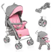Carucior sport compact, Lionelo, Irma, Spatar reglabil in 4 pozitii, Suport picioare reglabil, Manere rotative, Pliere tip umbrela, 6- 36 luni, Pana la 15 kg, Conform cu EN1888-1:2018, Roz BYNLO-IRMA_PINK