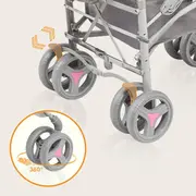 Carucior sport compact, Lionelo, Irma, Spatar reglabil in 4 pozitii, Suport picioare reglabil, Manere rotative, Pliere tip umbrela, 6- 36 luni, Pana la 15 kg, Conform cu EN1888-1:2018, Roz BYNLO-IRMA_PINK