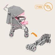 Carucior sport compact, Lionelo, Irma, Spatar reglabil in 4 pozitii, Suport picioare reglabil, Manere rotative, Pliere tip umbrela, 6- 36 luni, Pana la 15 kg, Conform cu EN1888-1:2018, Roz BYNLO-IRMA_PINK