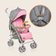 Carucior sport compact, Lionelo, Irma, Spatar reglabil in 4 pozitii, Suport picioare reglabil, Manere rotative, Pliere tip umbrela, 6- 36 luni, Pana la 15 kg, Conform cu EN1888-1:2018, Roz BYNLO-IRMA_PINK