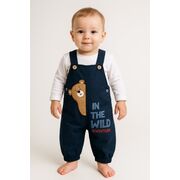 Salopeta cu bluzita pentru bebelusi ursulet – 100% bumbac bbl17