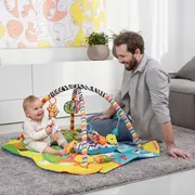 Salteluta interactiva, Lionelo, Anika, Cu jucarii, Oglinda, Perna, Conform cu standardul european de securitate EN71, Multicolor BYNLO-ANIKA_PLUS_BLUE/YELLOW