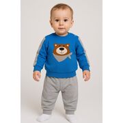 Set bluzita cu pantaloni 100% bumbac cu ursuletul vesel bbl22