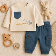 Set bluzita cu pantaloni nafitto din bumbac bbl19