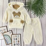 Set pufos hanorac si pantaloni welsoft white bbl27