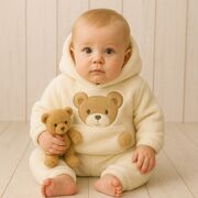 Set pufos hanorac si pantaloni welsoft white bbl27