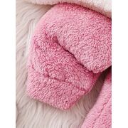 Set pufos si calduros bebelusi cu iepuras – bluza cu gluga + pantaloni roz mbtu134