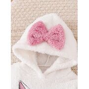 Set pufos si calduros bebelusi cu iepuras – bluza cu gluga + pantaloni roz mbtu134