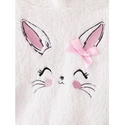 Set pufos si calduros bebelusi cu iepuras – bluza cu gluga + pantaloni roz mbtu134