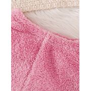 Set pufos si calduros bebelusi cu iepuras – bluza cu gluga + pantaloni roz mbtu134