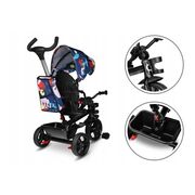 Tricicleta copii, Lionelo, Haari, Ultrapliabila, Multifunctionala, Suport picioare, Control al directiei, Scaun reversibil, Rotire 360 grade, Conform cu standardul european de securitate EN71, Albastru BYNLO-HAARI_BLUE_NAVY