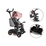 Tricicleta copii, Lionelo, Haari, Ultrapliabila, Multifunctionala, Suport picioare, Control al directiei, Scaun reversibil, Rotire 360 grade, Conform cu standardul european de securitate EN71, Bubblegum BYNLO-HAARI_BUBBLEGUM