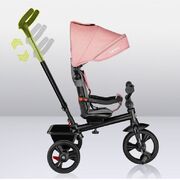 Tricicleta copii, Lionelo, Haari, Ultrapliabila, Multifunctionala, Suport picioare, Control al directiei, Scaun reversibil, Rotire 360 grade, Conform cu standardul european de securitate EN71, Bubblegum BYNLO-HAARI_BUBBLEGUM
