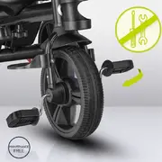 Tricicleta copii, Lionelo, Haari, Ultrapliabila, Multifunctionala, Suport picioare, Control al directiei, Scaun reversibil, Rotire 360 grade, Conform cu standardul european de securitate EN71, Gri BYNLO-HAARI_STONE_GREY