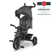 Tricicleta copii, Lionelo, Haari, Ultrapliabila, Multifunctionala, Suport picioare, Control al directiei, Scaun reversibil, Rotire 360 grade, Conform cu standardul european de securitate EN71, Gri BYNLO-HAARI_STONE_GREY