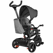 Tricicleta copii, Lionelo, Haari, Ultrapliabila, Multifunctionala, Suport picioare, Control al directiei, Scaun reversibil, Rotire 360 grade, Conform cu standardul european de securitate EN71, Gri BYNLO-HAARI_STONE_GREY