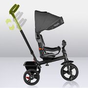 Tricicleta copii, Lionelo, Haari, Ultrapliabila, Multifunctionala, Suport picioare, Control al directiei, Scaun reversibil, Rotire 360 grade, Conform cu standardul european de securitate EN71, Gri BYNLO-HAARI_STONE_GREY