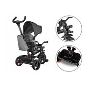 Tricicleta copii, Lionelo, Haari, Ultrapliabila, Multifunctionala, Suport picioare, Control al directiei, Scaun reversibil, Rotire 360 grade, Conform cu standardul european de securitate EN71, Gri BYNLO-HAARI_STONE_GREY