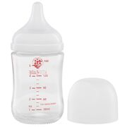 Biberon din sticla borosilicat 160 ml KidsCare cu tetina din silicon SUPKC-MBS160
