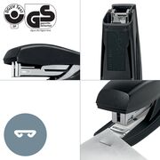 Capsator plastic Leitz Recycle MINI NeXXt Series, 10 coli, 100 capse P2 incluse, partial reciclat, negru BPTCSL170095