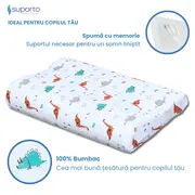 HUSA de schimb / Fata de perna - pentru Perna Copii Suporto Toddler - Model Dinozauri - Bumbac 100% SPTHPCO4