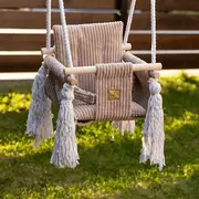 Leagan Patrat Pentru Copii Meowbaby   Square Swing Aesthetic Olive Green,   Confort, Siguranta Si Design Modern Pjbmahk33