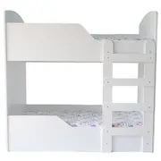 Pat Alb nepersonalizat pentru 2 copii, suprapus, dimensiune 160x80 Cm Ptv8456