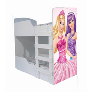 Pat Barbie pentru 2 copii, suprapus, dimensiune 140x70 Cm Ptv8515