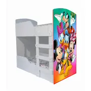 Pat Club Mickey, pentru 2 copii, suprapus, dimensiune 140x70 Cm Ptv8477