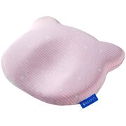 Perna Bebelus Suporto Ursulet, 0-12 luni, Impotriva Plagiocefaliei, pentru Formarea Capului la Nou Nascuti, Ortopedica si Hipoalergenica din Spuma cu Memorie, Husa Bumbac 100%, Roz SPTPBE2ROZ