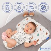 Perna Ortopedica Suporto Baby, 8-24 luni, Pentru bebelusi Impotriva Plagiocefaliei, Alba, Model Dinozauri SPTPBEDINO