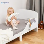 Perna copii Suporto Toddler, 2 - 9 ani, Ortopedica si Hipoalergenica din Spuma cu Memorie, 2 Inaltimi pentru dormit si Suport cervical, Husa Bumbac 100%, Alba, Model Iepurasi SPTPCO3