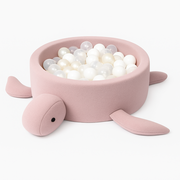 Piscina Cu Bile Boucle Pentru Copii Meowbaby   Turtle ,   Raspberry Glaze Pink, 200 Bile Incluse, Material Reciclat Certificat Oeko-tex Pjbmbsbaz21210ie-7827