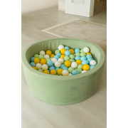 Piscina Cu Bile Rotunda Meowbaby   Velvet Sage Olive 90x30 Cm, Cu 200 Bile: Verde Deschis, Baby Blue, Alb, Galben Pjbveo-zpbn002