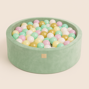 Piscina Cu Bile Rotunda Meowbaby   Velvet Sage Olive 90x30 Cm, Cu 200 Bile Pjbveo-pdww00-342