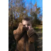 Salopeta Din Lana Merinos Pentru Bebelusi ,   Brownie (maro)  Caldura Naturala , Zursulet De Plus,   0-6 Luni Pjbc4118