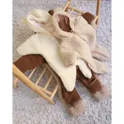 Salopeta Din Lana Merinos Pentru Bebelusi ,   Cream   Caldura Naturala , Zursulet De Plus,   6-18 Luni Pjbc4631