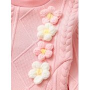 Set bebelusi roz cu floricele – bluza si pantaloni, moale si confortabil mbtu135