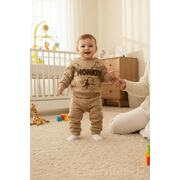 Set hanorac si pantaloni bebelusi din bumbac – monkey bbl6