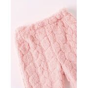 Set pufos bebelusi roz cu ursulet si fundita – bluza si pantaloni, calduros pentru sezonul rece mbtu137