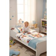 Lenjerie 3 piese pat copii Paw Patrol Alb 2-8 ani pentru saltele 140x70 ASC6427968007218