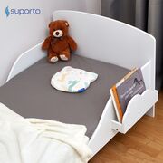 HUSA de schimb / Fata de perna - pentru Perna Bebelus Suporto Ursulet impotriva Plagiocefaliei - Bumbac 100%, Alba, Model cu Iepurasi SPTHPBE2ALB