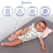 HUSA de schimb / Fata de perna - pentru Perna Bebelus Suporto Ursulet impotriva Plagiocefaliei - Bumbac 100%, Roz SPTHPBE2ROZ