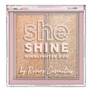 Paleta iluminator Duo She Shine 03 Pink Gleam, Revers, 7,2 g