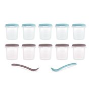 Set 10 recipiente ermetice gradate cu 2 lingurite Miniland Terra 200 ml TNA89568